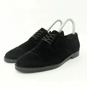 NWOT Ralph Lauren Maryna Black Suede Derby Oxford Flats - 6